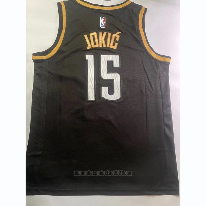 Camiseta Denver Nuggets Nikola Jokic #15 Ciudad 2023 NBA Finals Negro